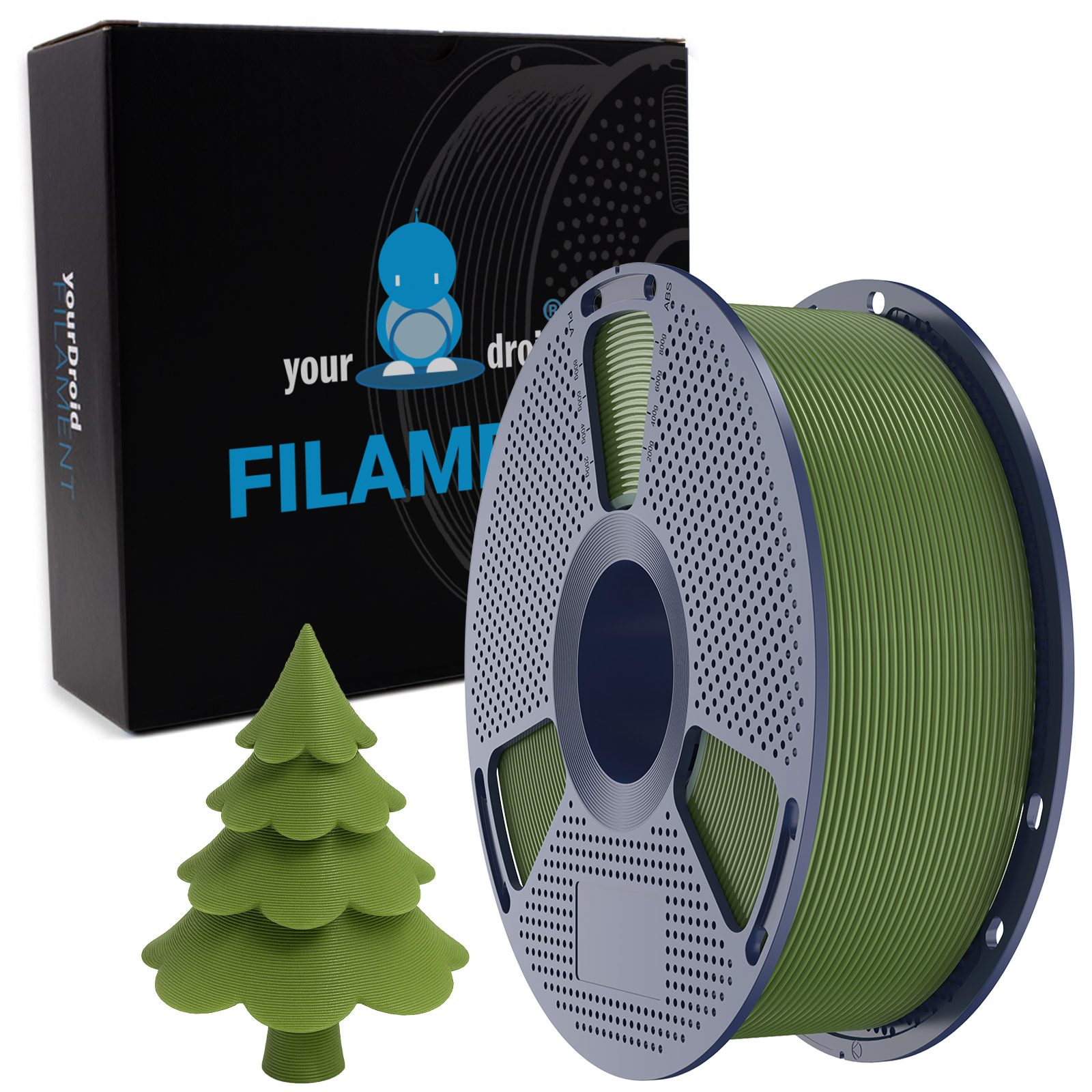 Filament PLA yourDroid vert olive 1,75 mm 1 kg