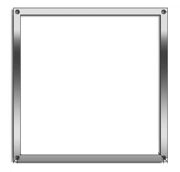 Cadre en aluminium 220x220 mm surfacé par fraisage