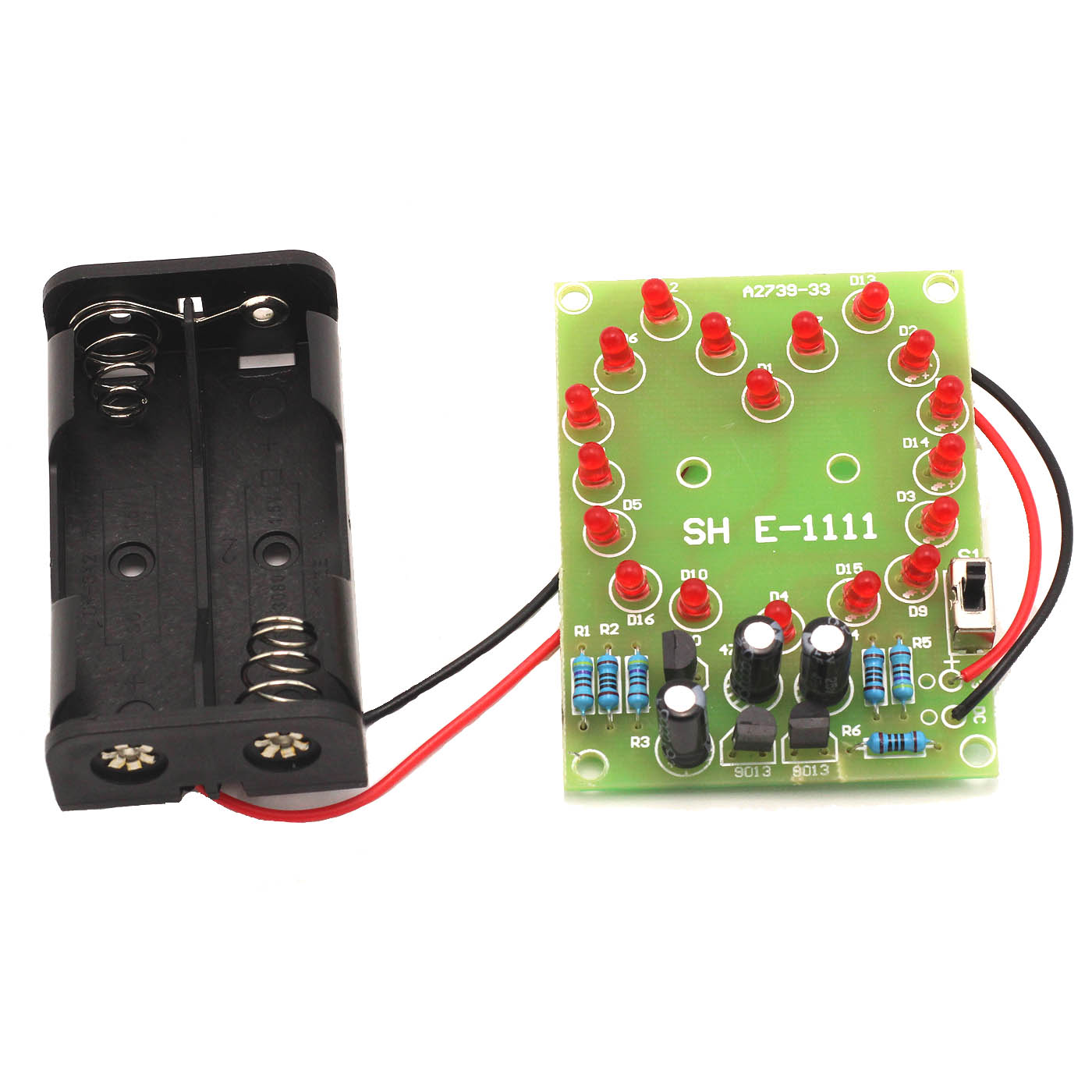 Kit LED cœur avec LEDs 3 mm et support de piles – Image 2