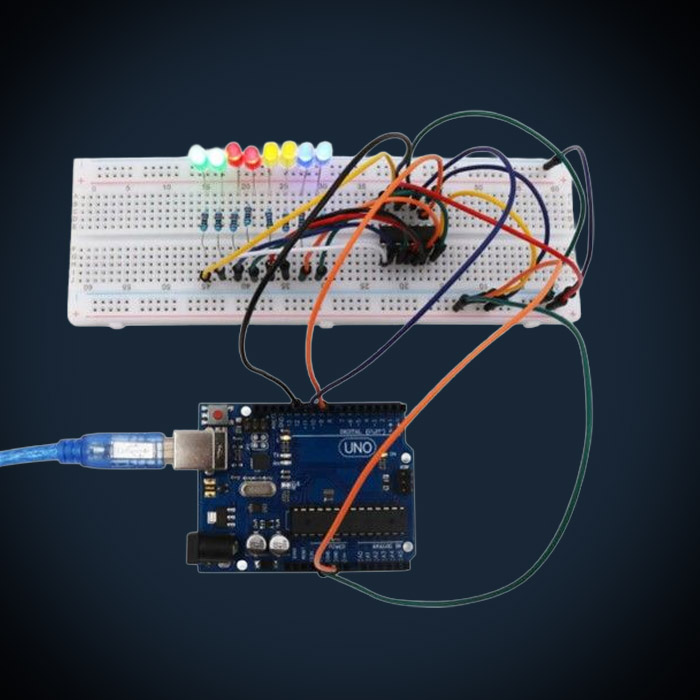Contrôler huit LEDs avec 74HC595