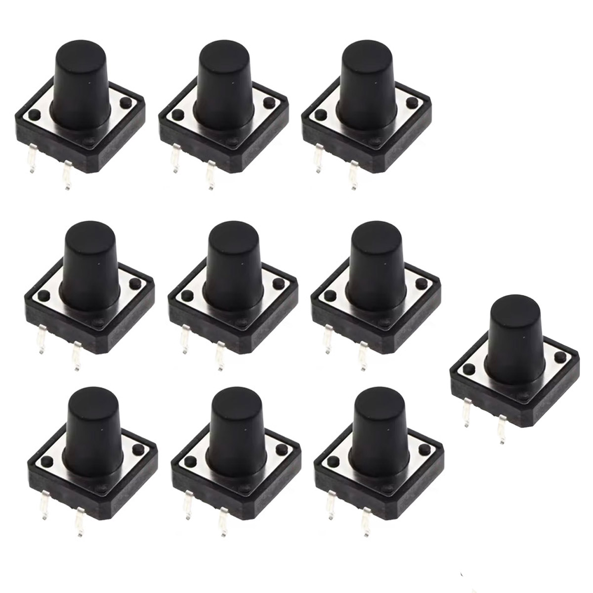 10x Boutons 12×12×12mm THT – Boutons-poussoirs à retour tactile pour Arduino et prototypage