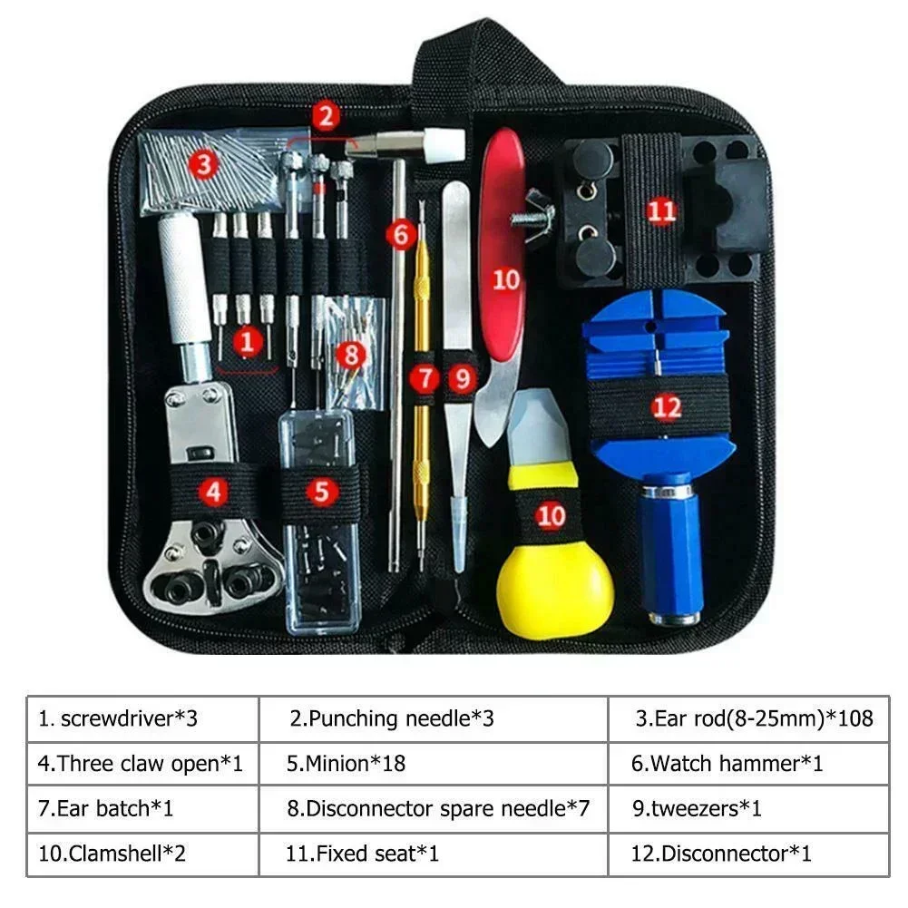 Kit d'outils d'horloger 147 pièces - Kit de réparation professionnel avec ouvre-boîtier – Image 10