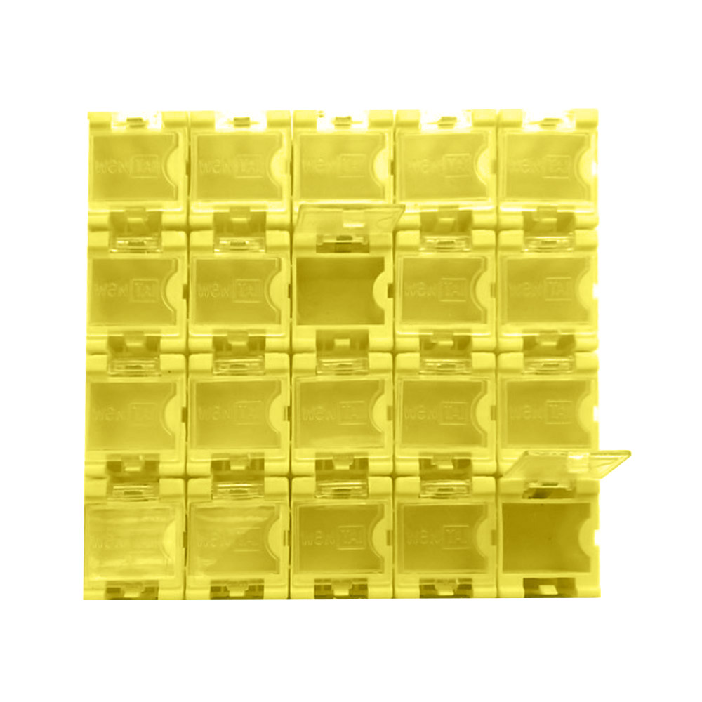 20 boîtes conteneurs vides pour composants CMS - jaune
