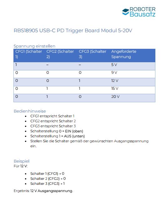 Module carte USB-C PD Trigger 5-20V tension de sortie – Image 2