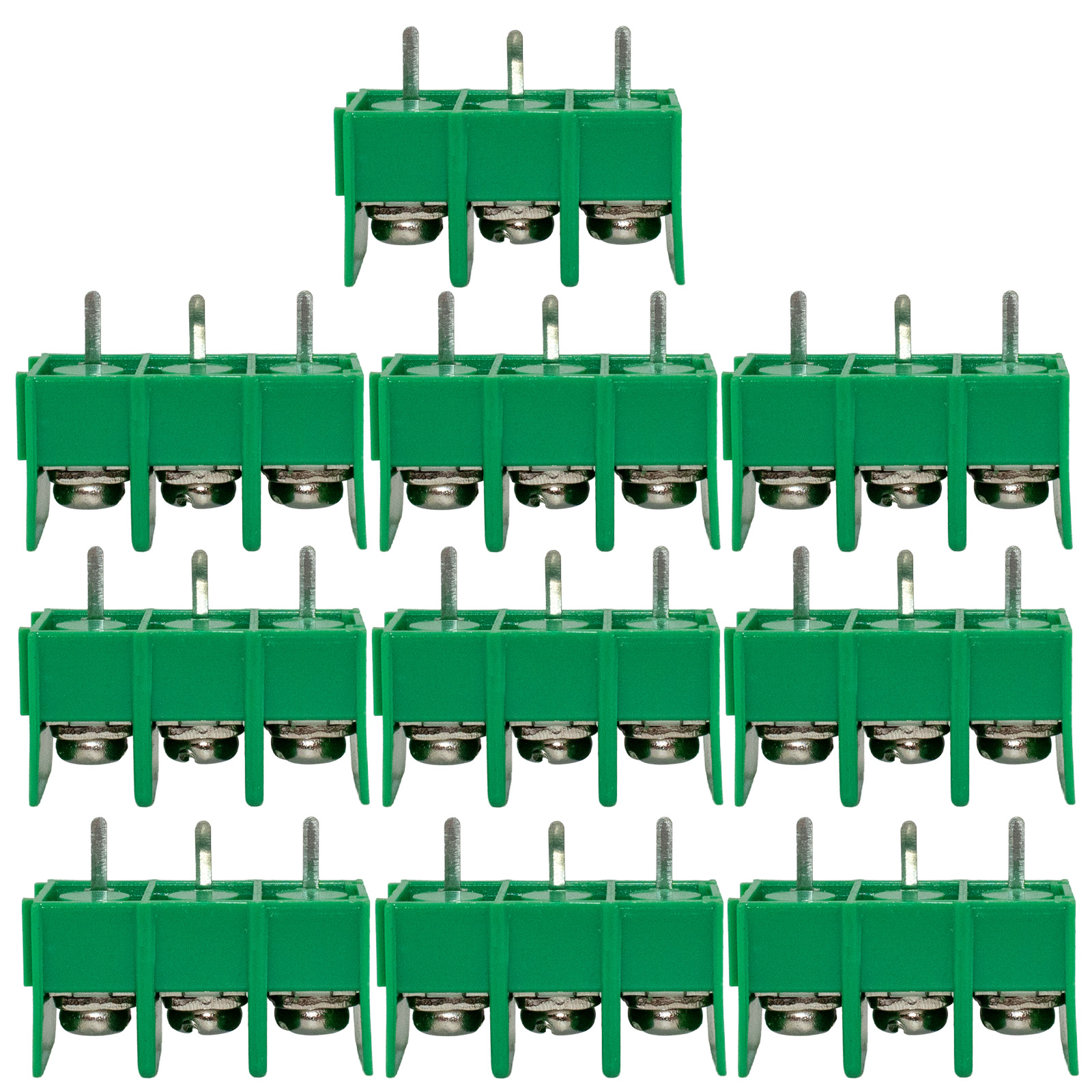 10x Bloc de bornes à vis 300V 20A 3 broches 7,62 mm AWG 24–12 / 0,2–2,5 mm²