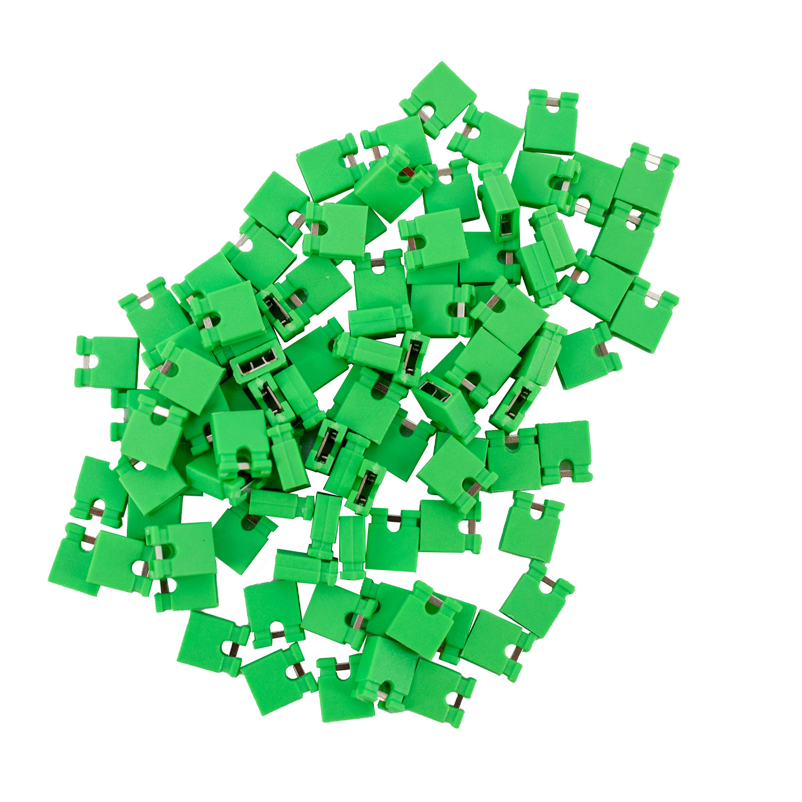 100 cavaliers de court-circuit 2,54 mm verts