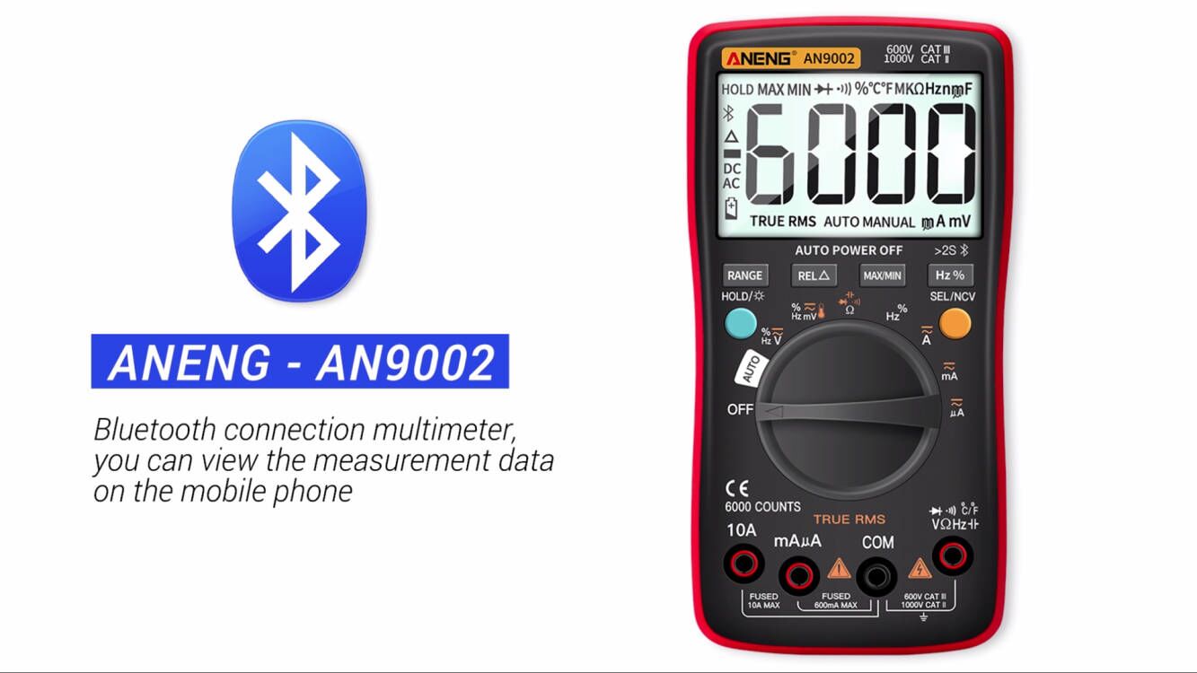 ANENG AN9002 Multimètre numérique Bluetooth TRMS 6000 points – Image 6