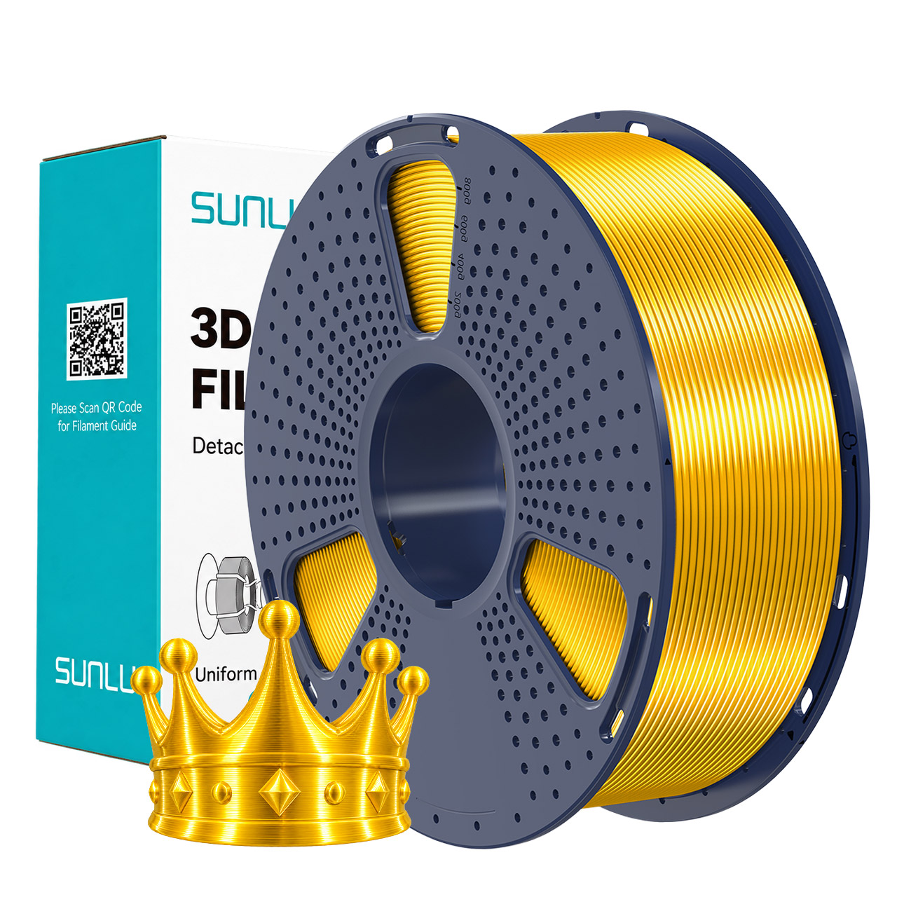 Filament Sunlu Silk PLA+ Or clair 1,75 mm 1 kg