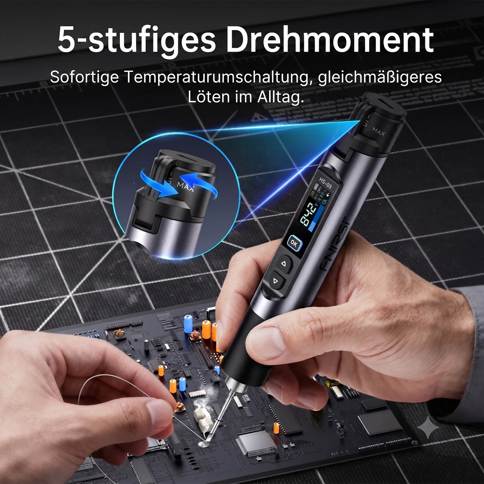 FNIRSI HS-03 Fer à souder sans fil 2600mAh USB-C chauffage rapide – Image 3