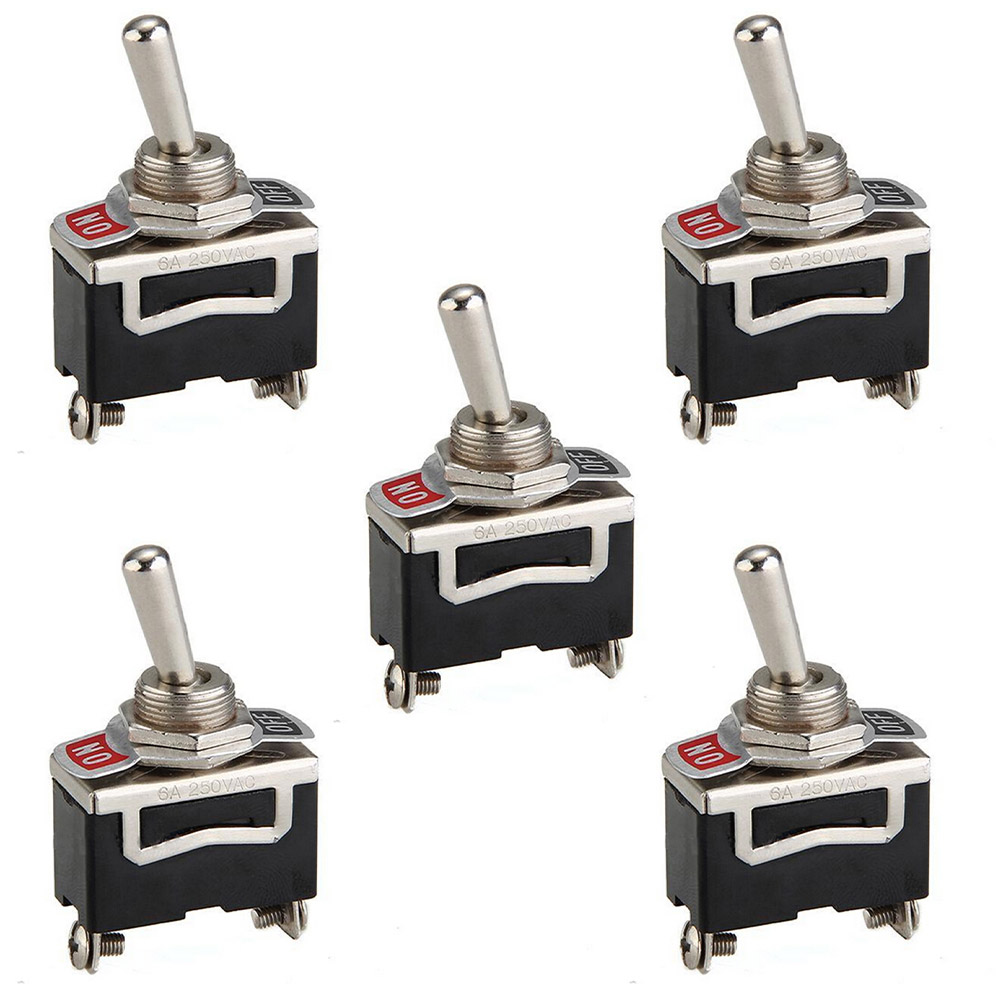 5x interrupteur à bascule 12V marche/arrêt 250VAC 6A style rétro