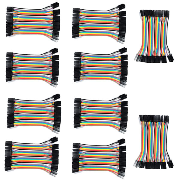 10x câbles Dupont 40 broches femelle-femelle 10 cm