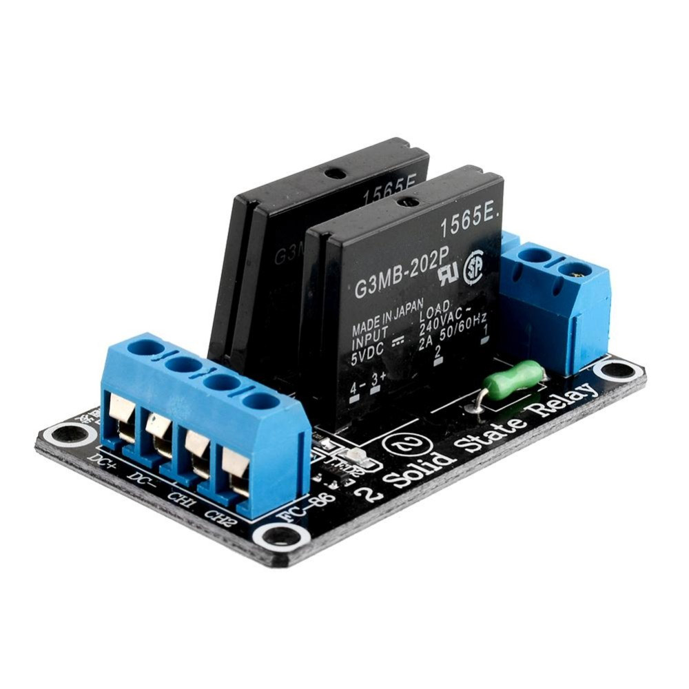 Module relais à semi-conducteurs 2 canaux 5V/230VAC déclenchement High Level
