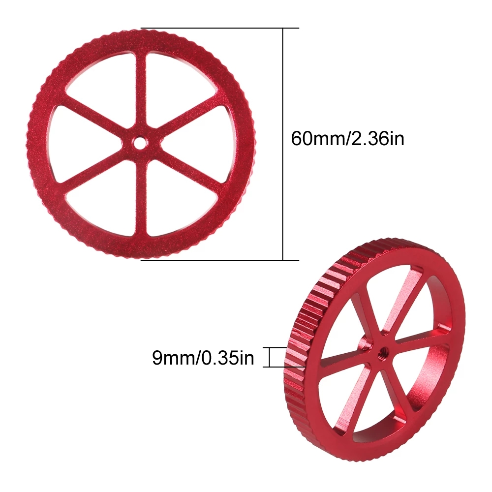 Écrou moleté de nivellement rouge aluminium – Image 3