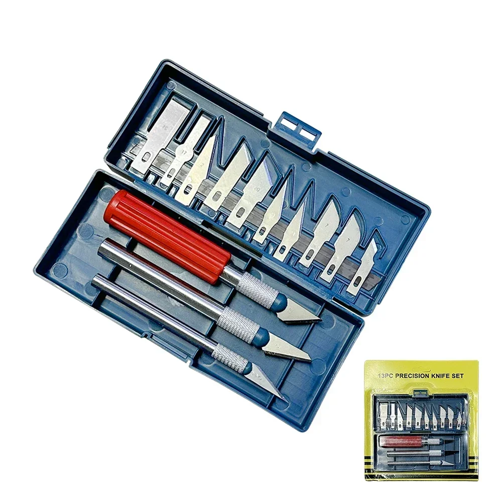 Kit de couteau de précision 13-en-1 avec 3 poignées et 13 lames dans un étui – Image 3