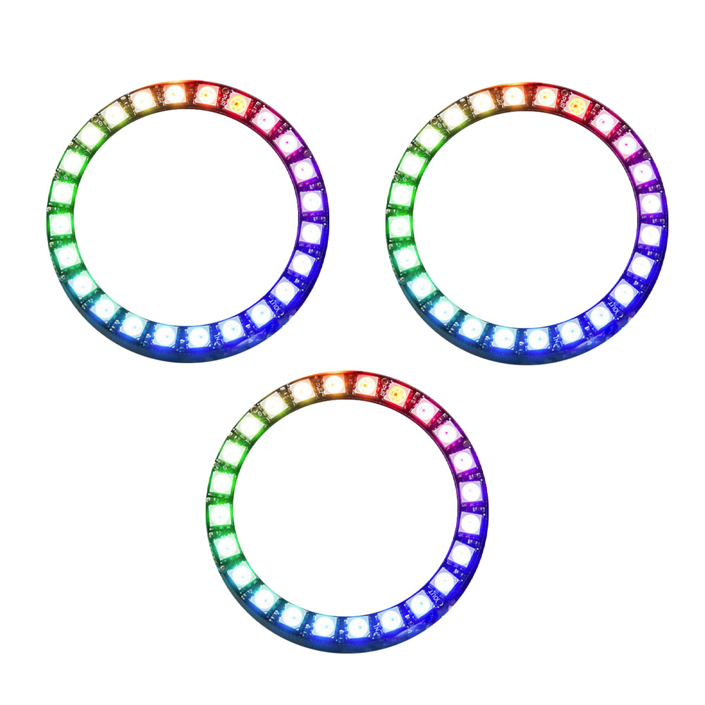3x Anneau LED RGB 24 bits WS2812 5V similaire Neopixel