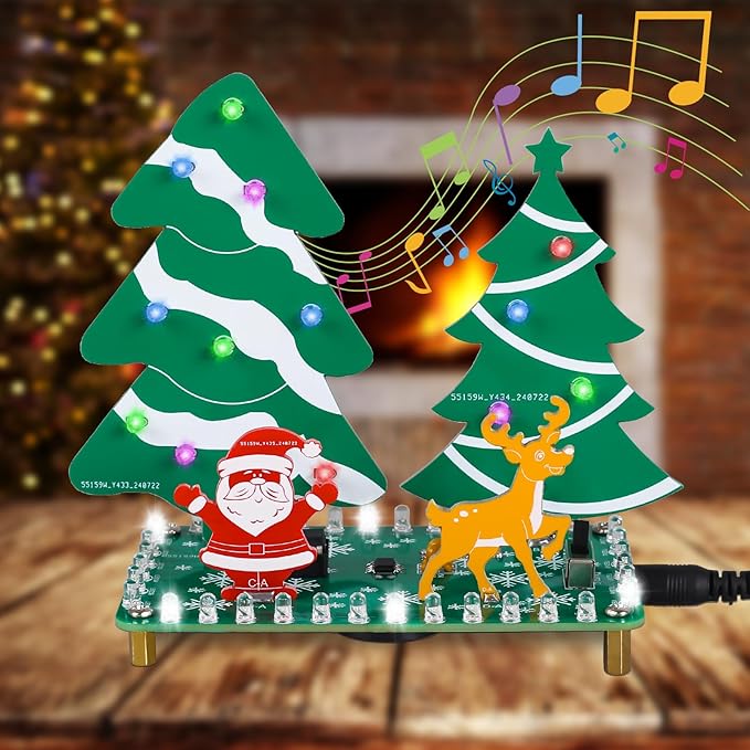 Kit sapin de Noël LED avec musique - Mini forêt de Noël