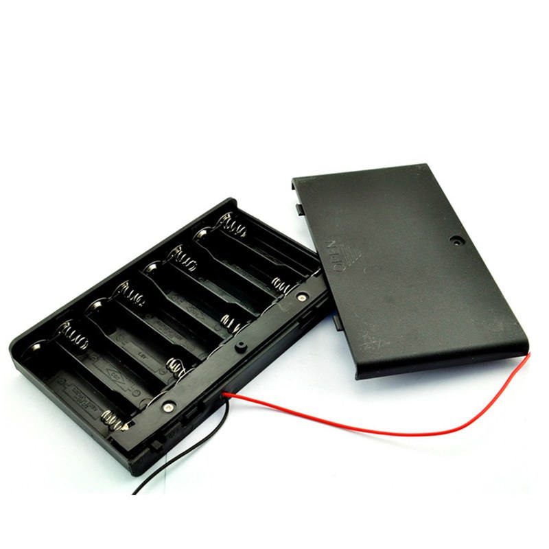 Support de piles pour 8x piles AA 12V avec interrupteur marche/arrêt