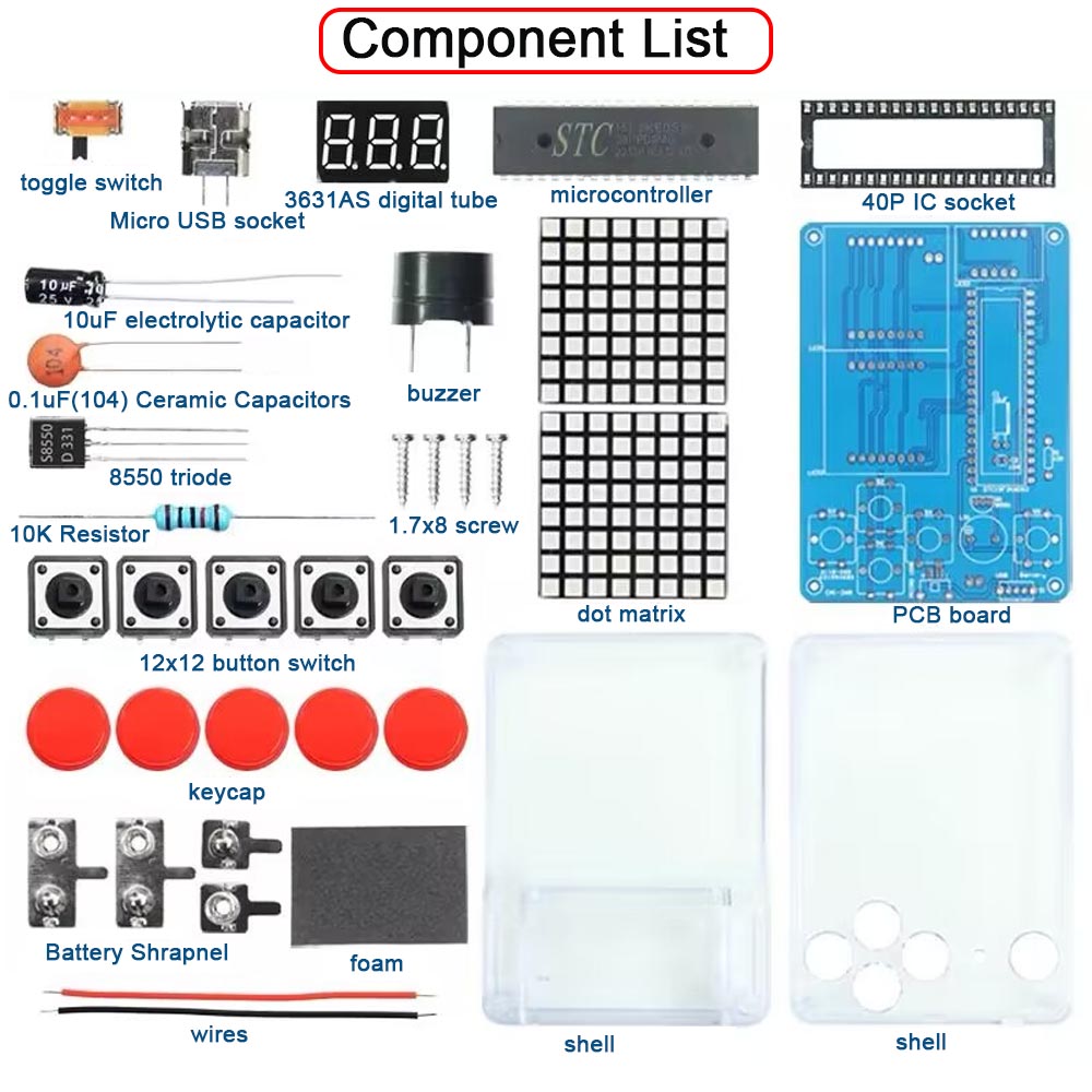 Kit console portable rétro mini à souder (Vert) – Image 2