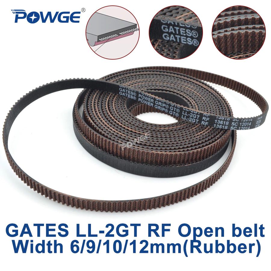 1 mètre courroie crantée GT2 Gates LL2GT RF 10 mm – Image 3