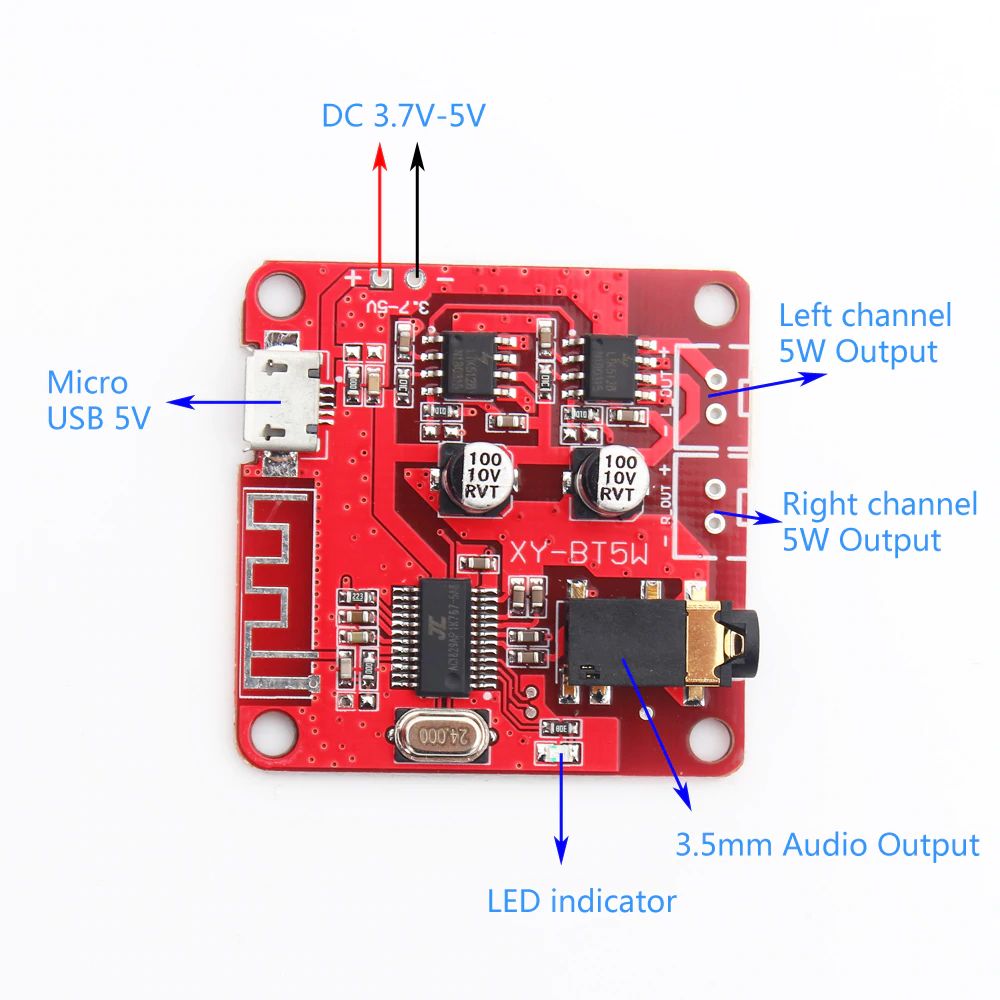 Module décodeur amplificateur audio Bluetooth 4.2 XY-BT5W – Image 3