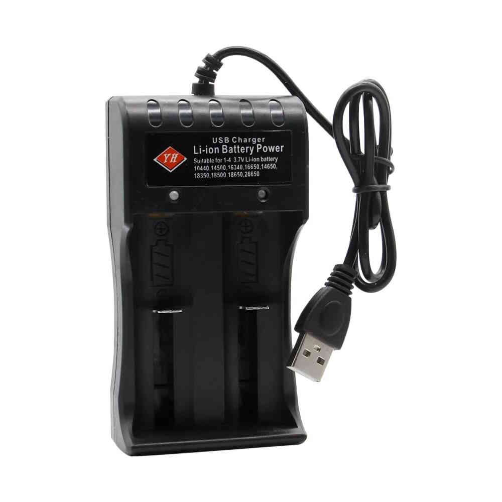 Chargeur USB universel 2 slots 3,7V pour accumulateurs Li-Ion 18650 26650 14500 17670 – Image 2