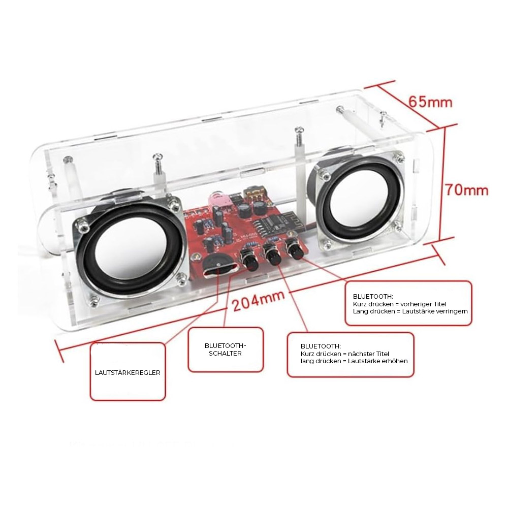 Kit DIY enceinte stéréo Bluetooth avec boîtier – Image 3