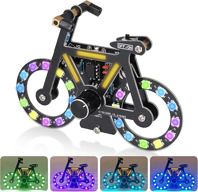 Kit vélo LED à souder avec 5 modes lumineux et potentiomètre rotatif