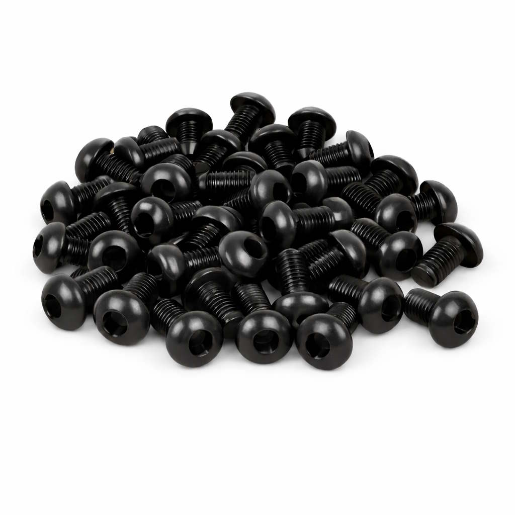 50x vis à tête lentille M4x5 mm à six pans creux noir