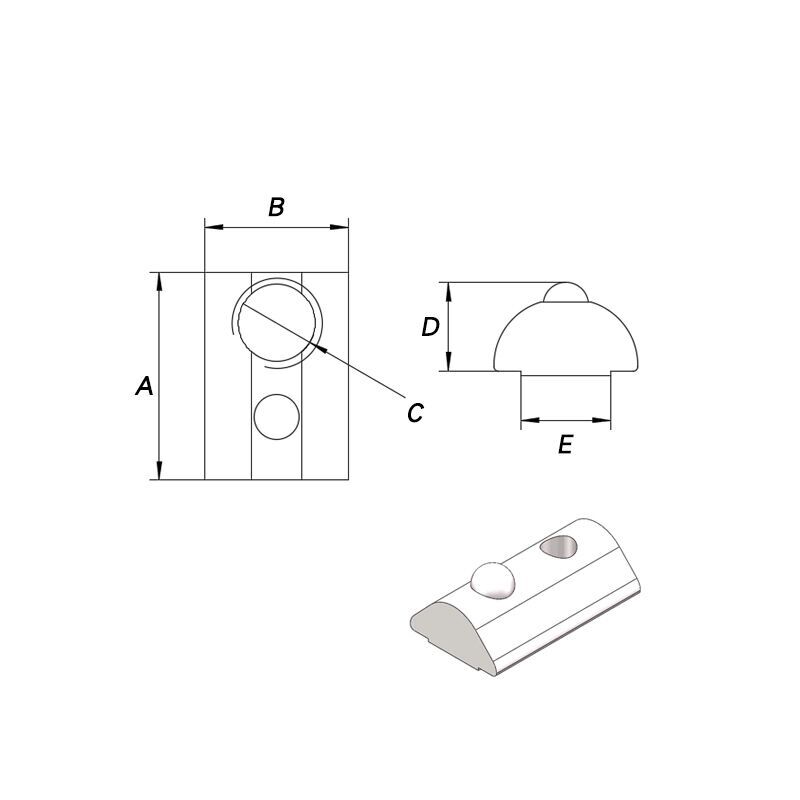 Écrou à rainure M5 Nut 6 pivotant – Image 4