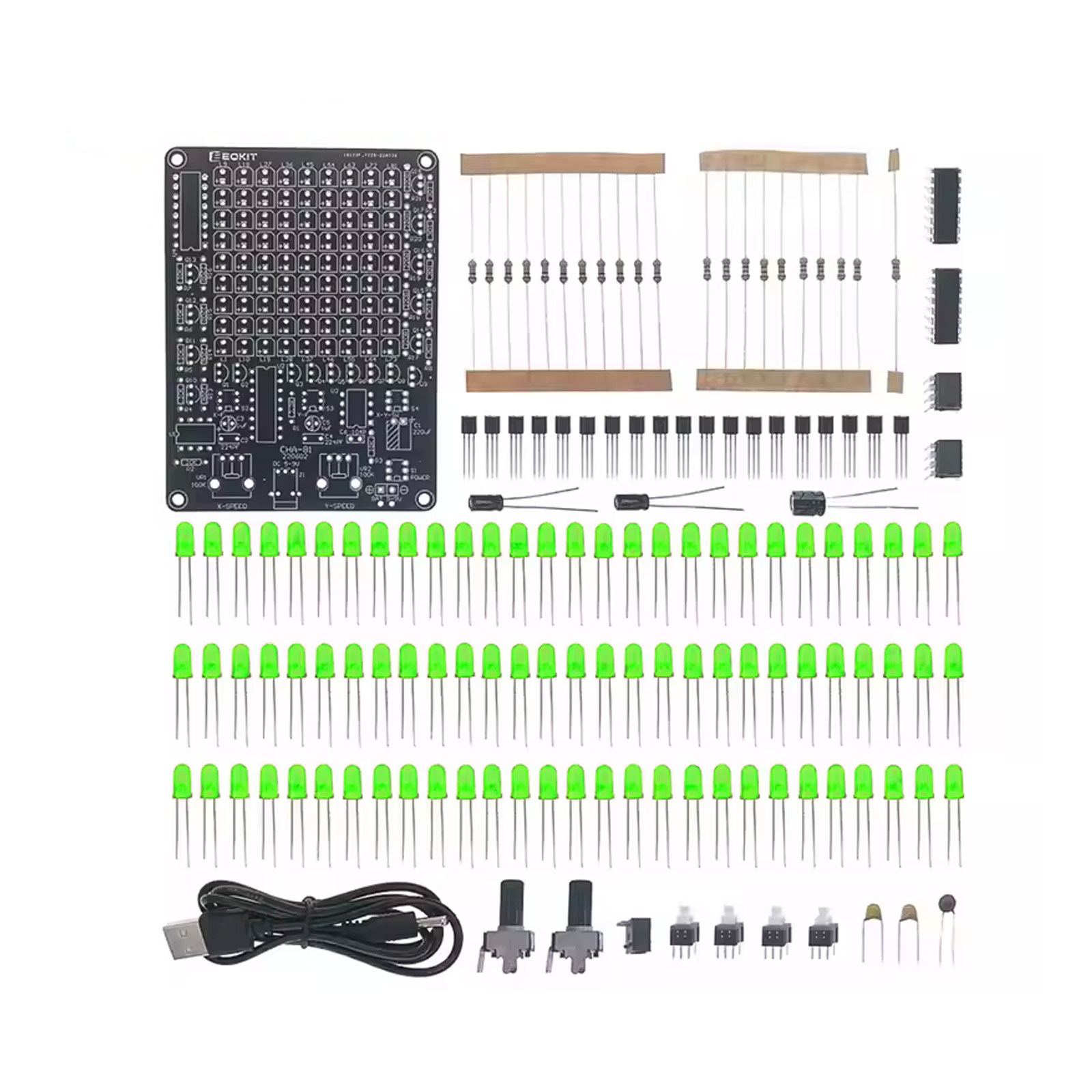 Kit jeu LED – Kit DIY de soudure avec 81 LED vertes et effet chenillard – Image 4