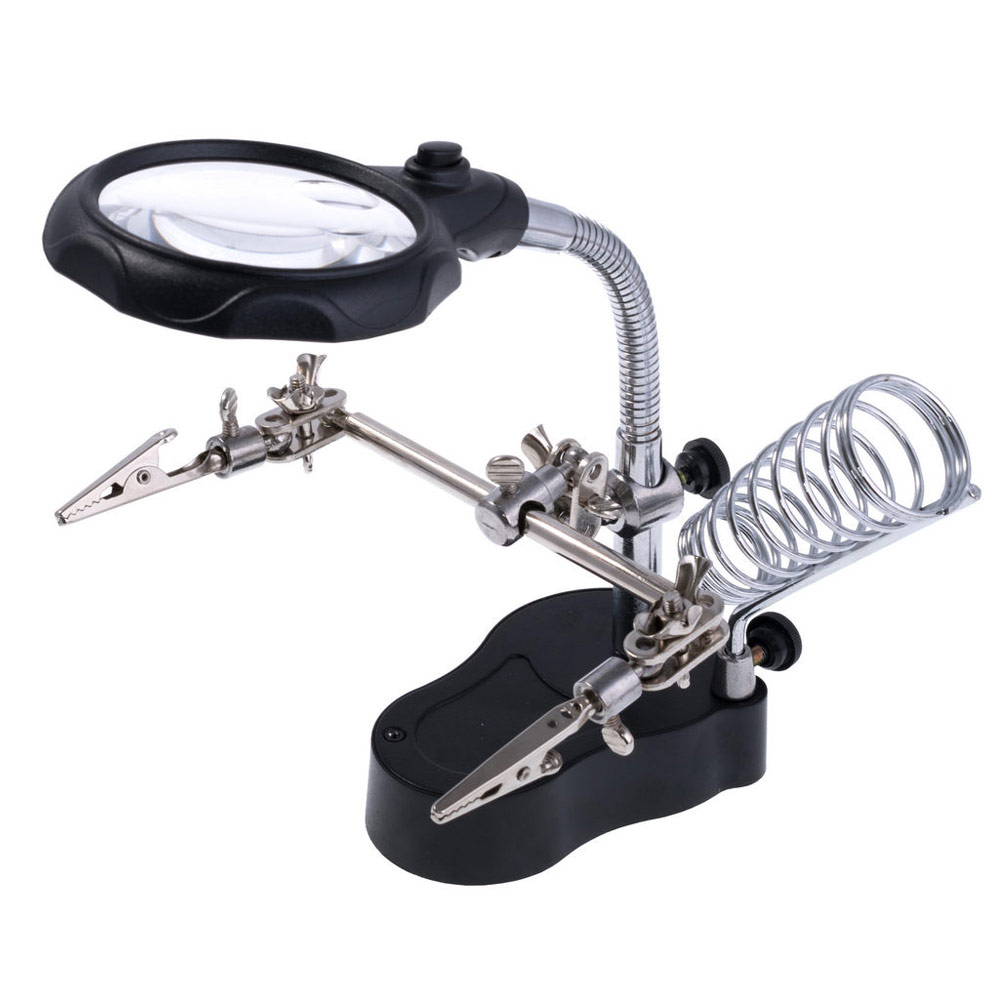 ZD-126-2 Troisième main aide à la soudure avec loupe et LEDs