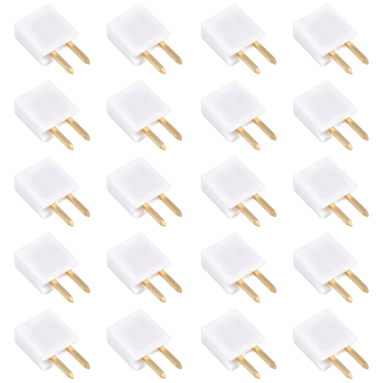 20x barrette femelle 2 broches 2,54 mm blanc