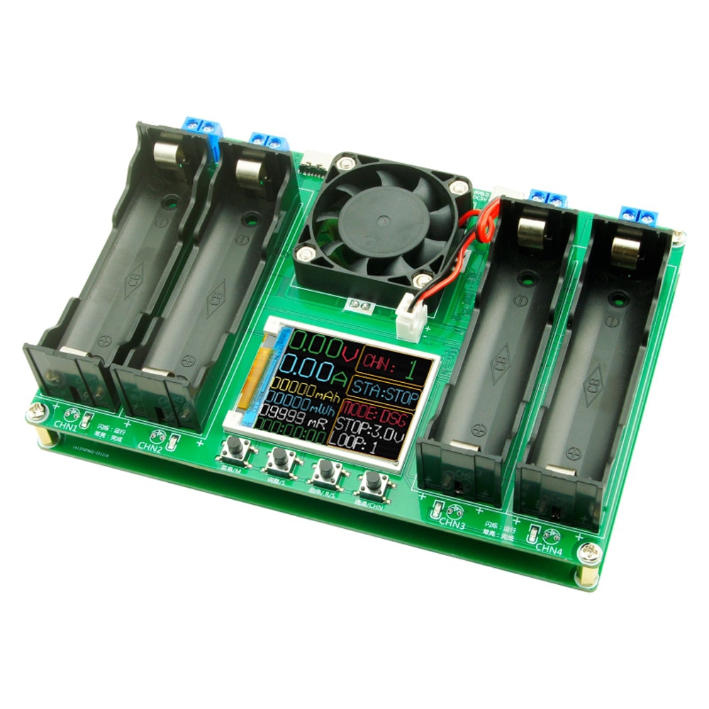 Testeur de capacité 4 canaux pour accumulateurs Lithium Li-Ion 18650 3,7-4,2V