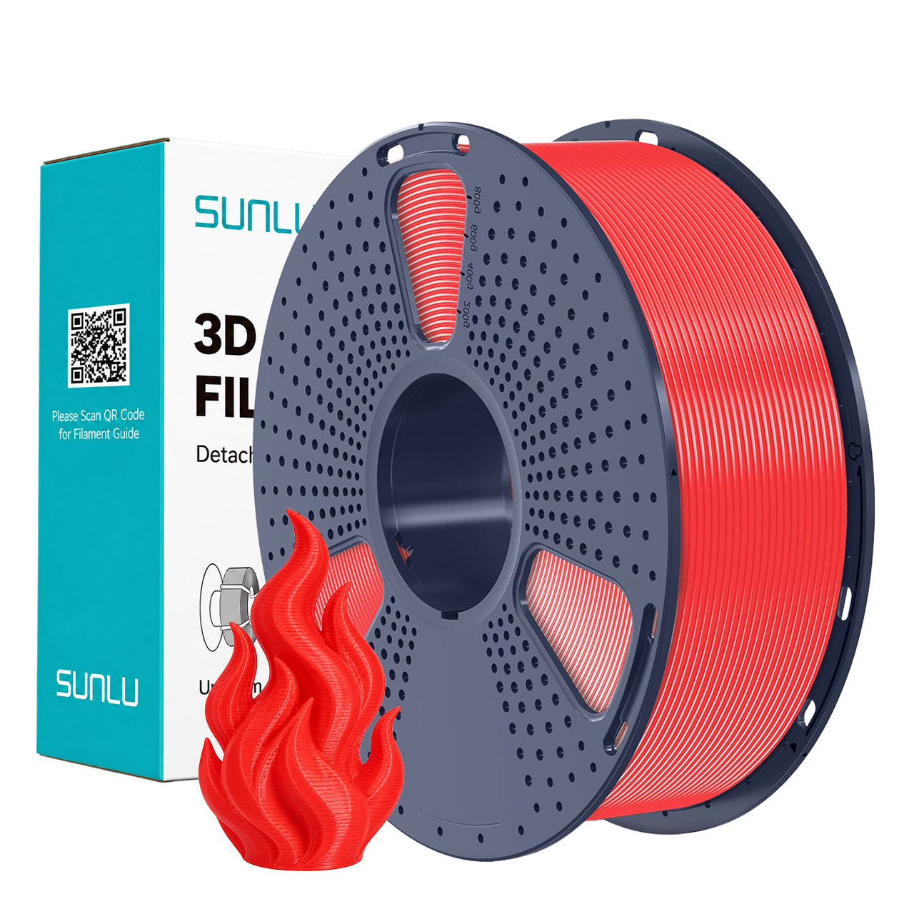 Filament Sunlu PLA+ Rouge 1,75 mm 1 kg