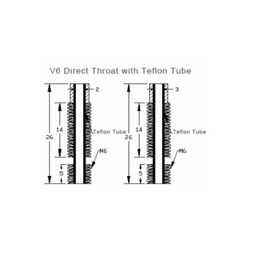 Tube d'alimentation pour Hotend V6 J-Head 1.75 avec PTFE (Direct) – Image 6