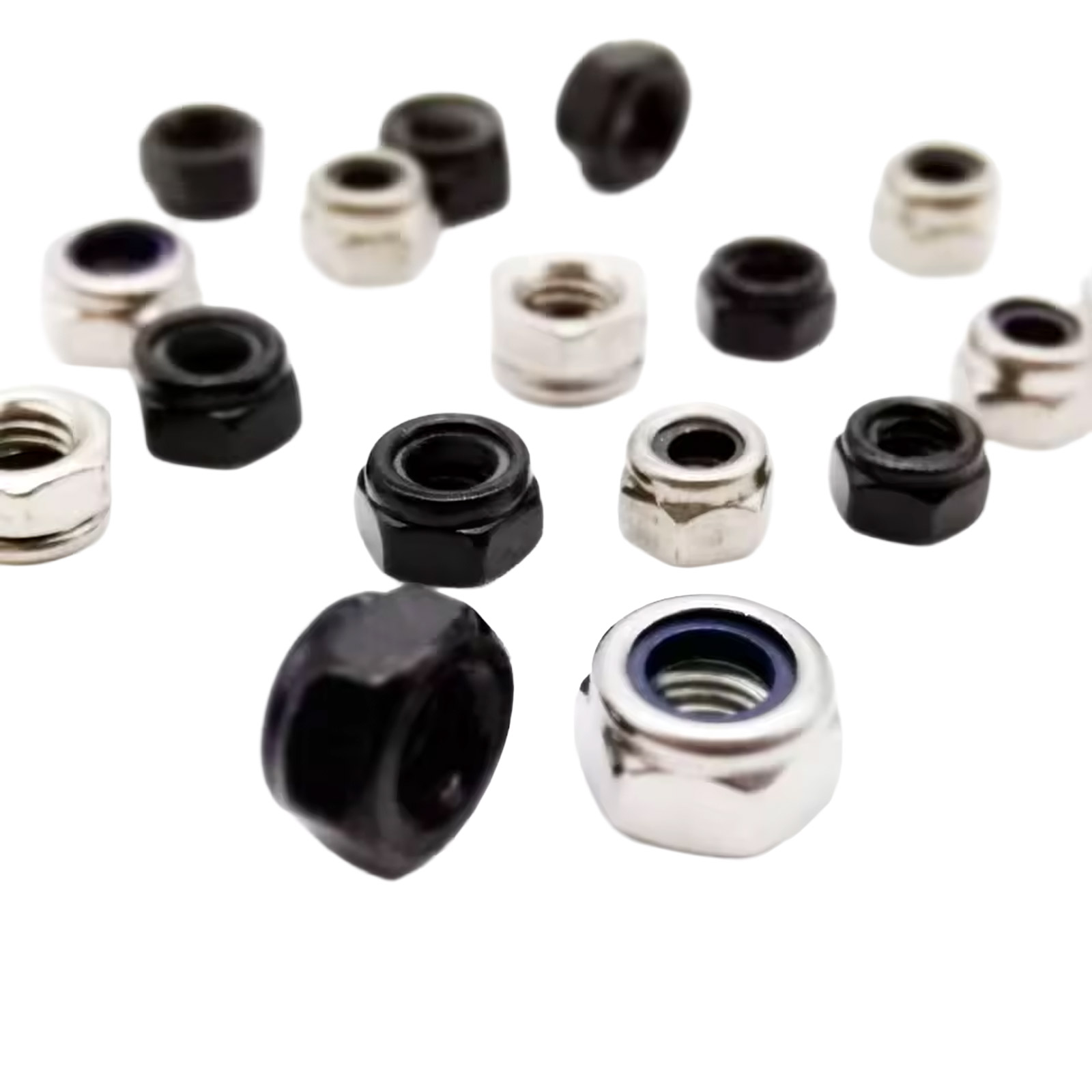50x écrou hexagonal autofreiné acier inoxydable 304 DIN985 M4 – Image 2