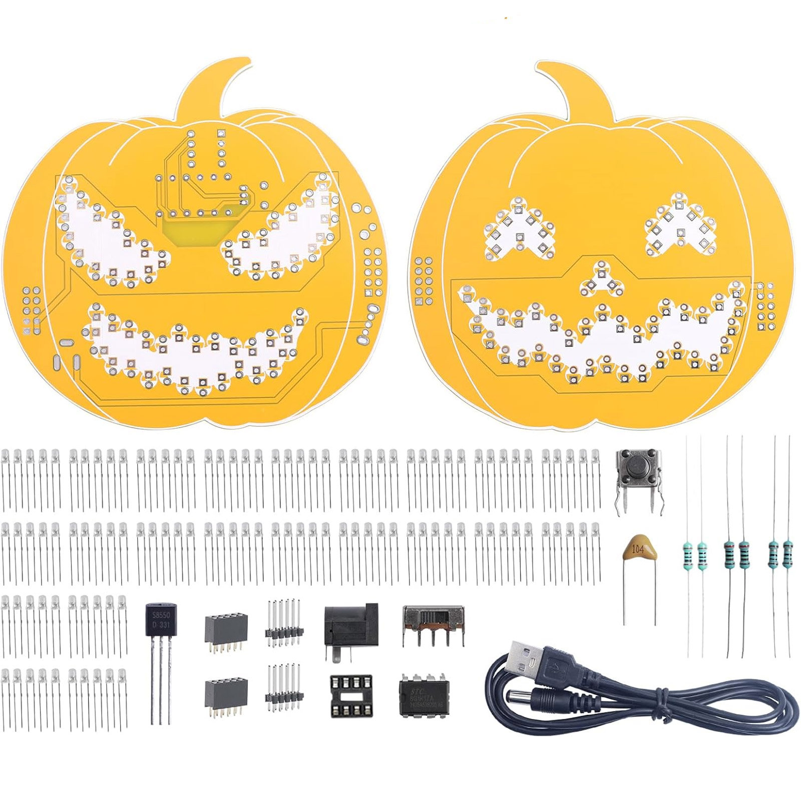 Kit citrouille LED Halloween – carte d'entraînement à souder pour débutants – Image 2