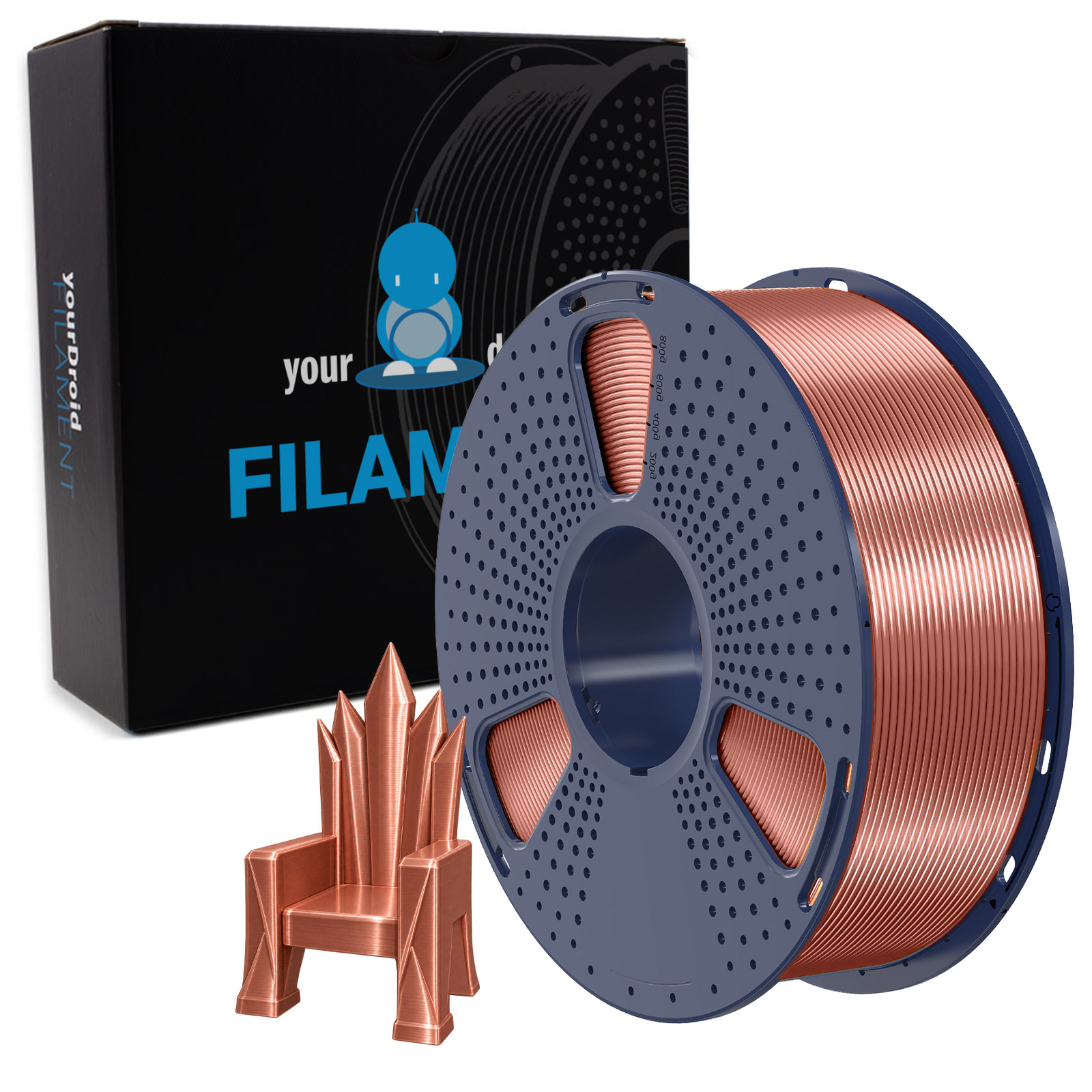 yourDroid BioSilk Filament PLA PLUS Cuivre 1.75mm 1kg