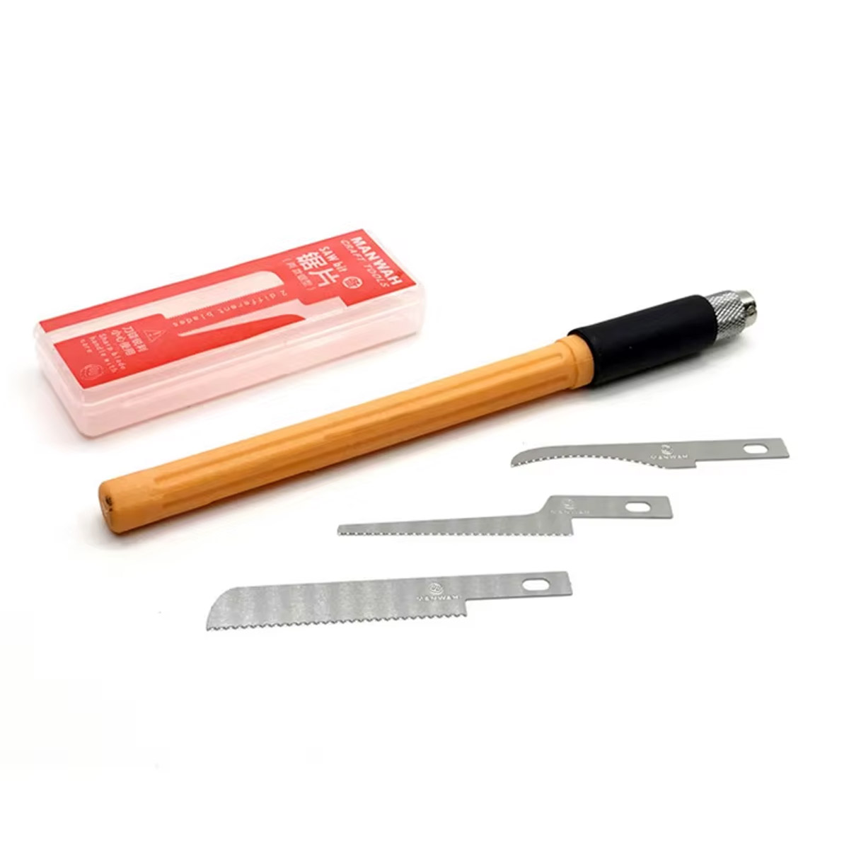 Scie manuelle miniature avec 3 lames pour modélisme et projets DIY