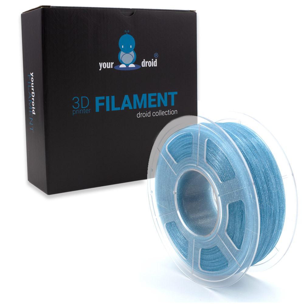 yourDroid Filament PLA pailleté Bleu 1.75mm 1kg – Image 2