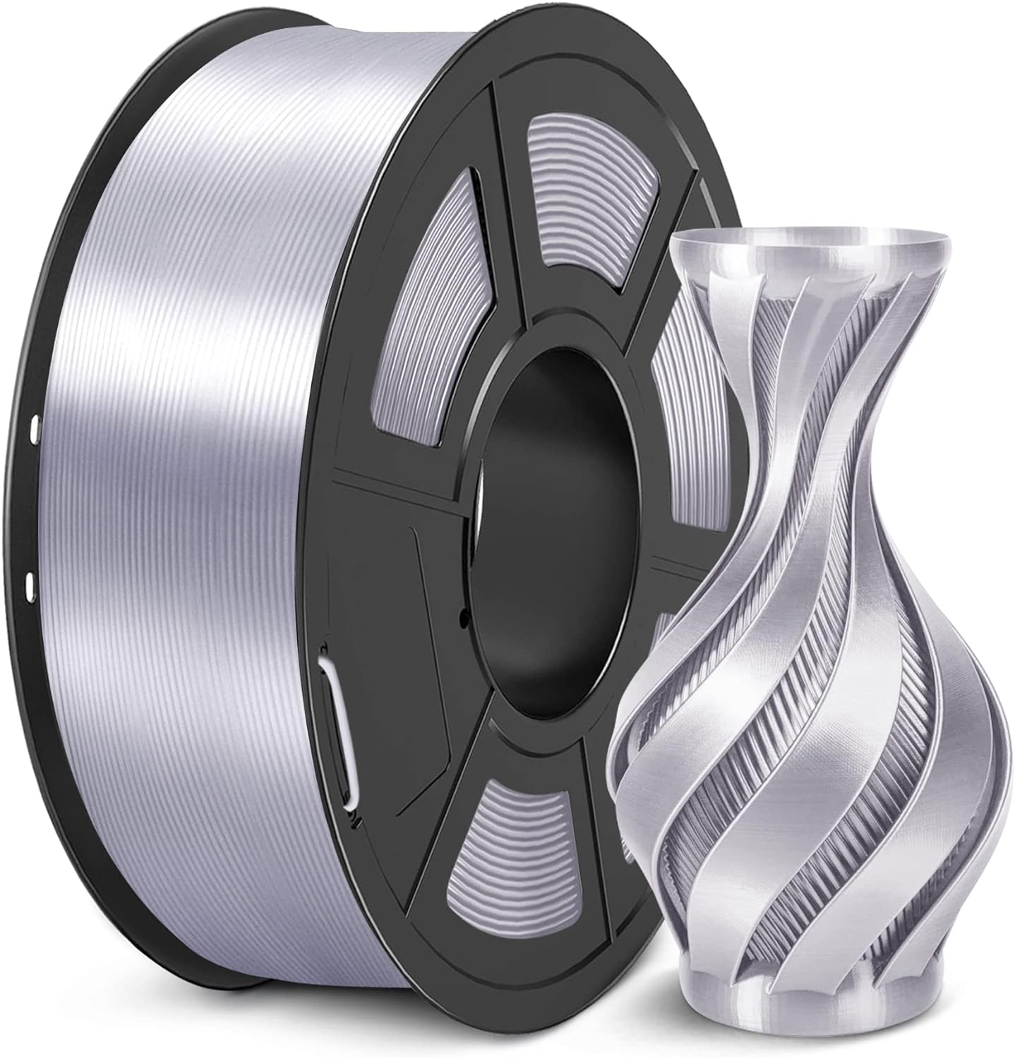Filament Sunlu Silk PLA+ Argent 1,75 mm 1 kg