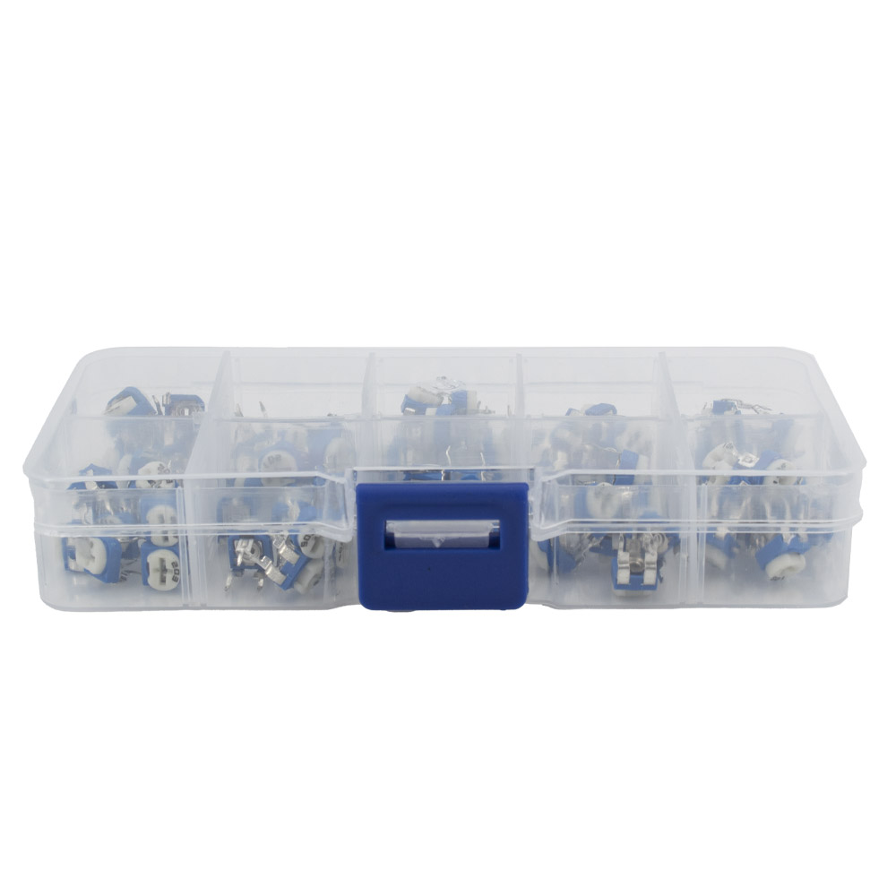 Kit de potentiomètres ajustables RM065 100 pièces à 10 valeurs 1k-50k Ohm – Image 2