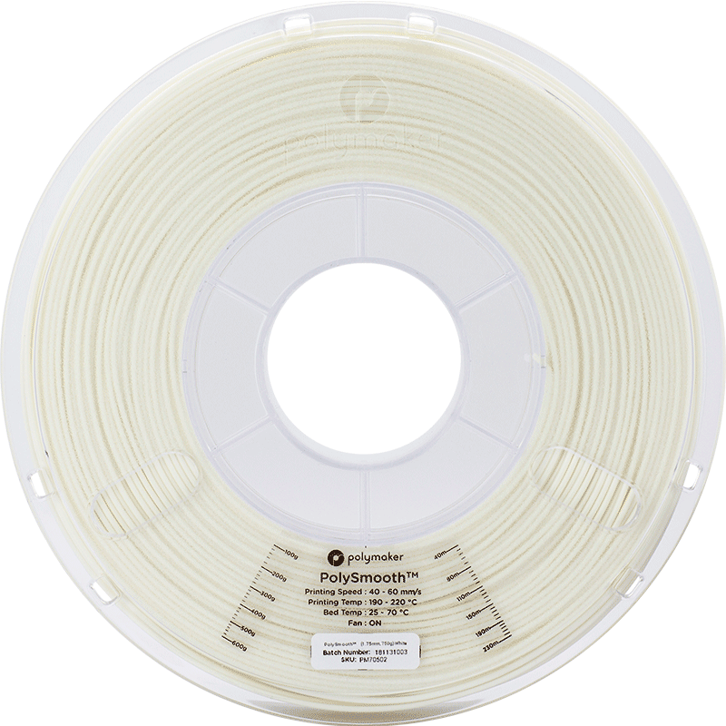Filament Polysmooth Blanc White 1.75mm 750g