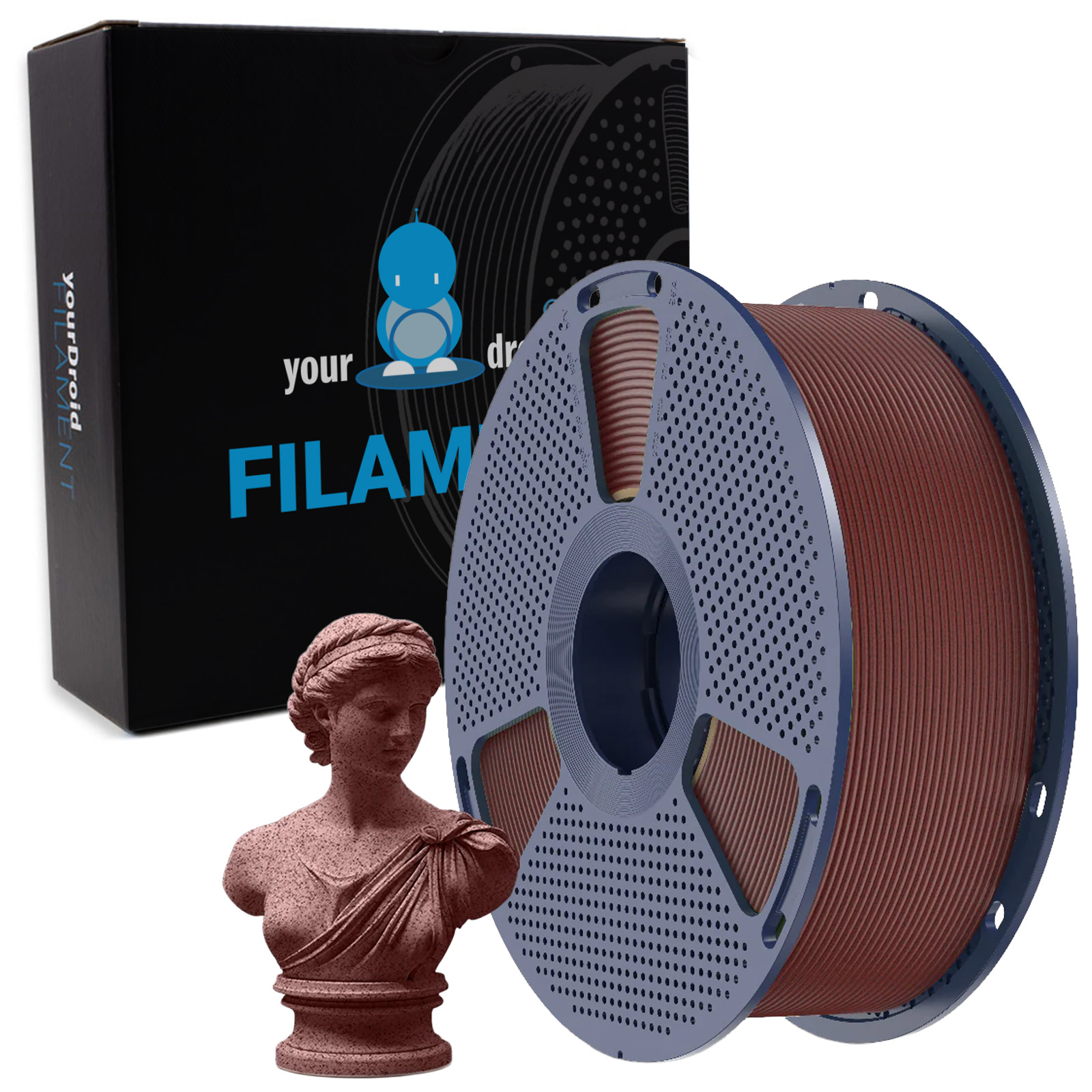 Filament yourDroid HS-PLA Marbre Rouge Brique 1,75 mm 1 kg