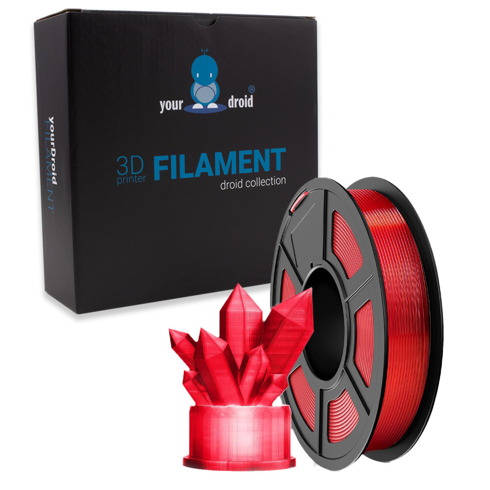 yourDroid Filament TPU Transparent Rouge 1.75mm 500g