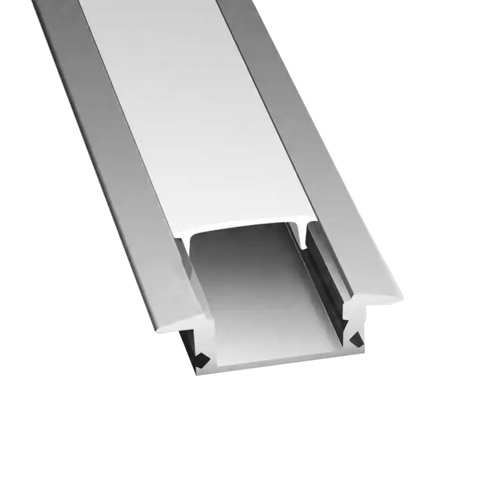 Profilé aluminium pour LED 1 m, encastrable 17x7 mm avec couvercle