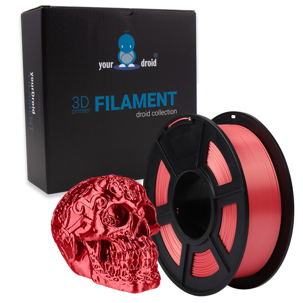 yourDroid BioSilk PLA PLUS Filament Rouge 1.75mm 1kg