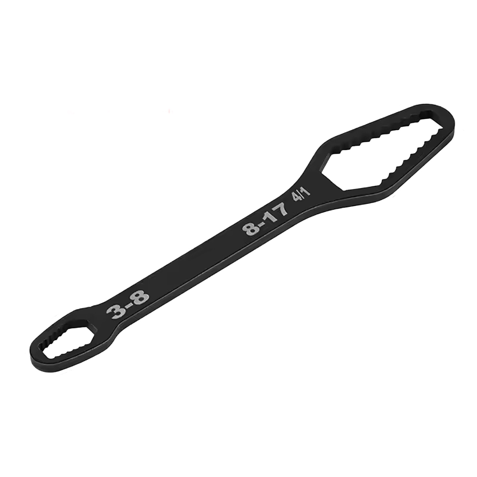 Clé universelle 3-17 mm – Auto-serrante, double tête 145 mm, noire