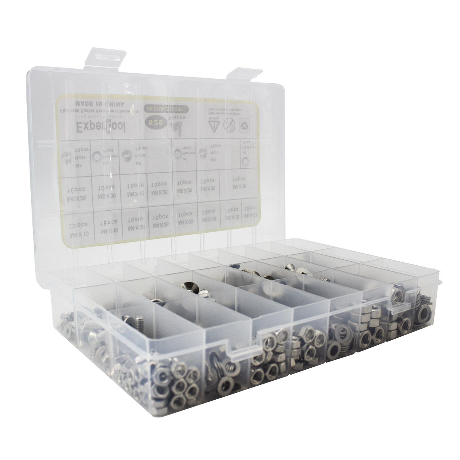 Assortiment de vis à tête fraisée à six pans creux 585 pièces