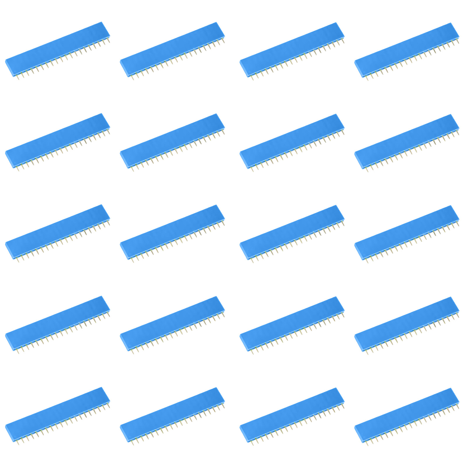 20x barrette femelle 20 broches 2,54 mm bleue